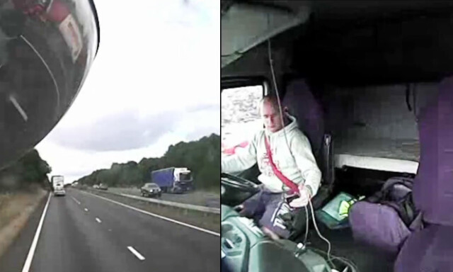 Lastebilsjåføren tar opp mobilen. Sekunder seinere har han drept en hel familie